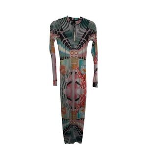 SKIMS Blue Long Sleeve Bodycon Dress